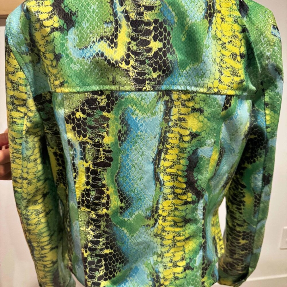 Nwt‎ Renfrew Sz M Multi Color Sheen Poly Spandex Lt Weight Jacket - Picture 9 of 11